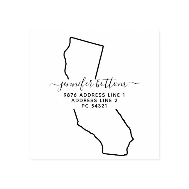 USA Address Business Signature California Rubber Stamp (Imprint)