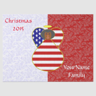 USA African American Angel Flag Red White Personal Tissue Paper