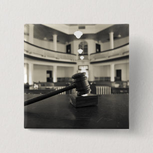 USA, Alabama, Monroeville. Home of writers 15 Cm Square Badge