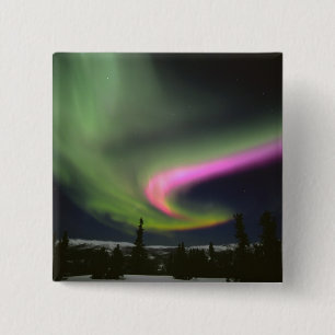 USA, Alaska, Chena Hot Springs. Aurora 2 15 Cm Square Badge