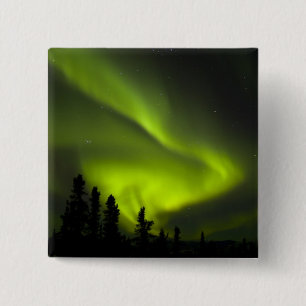 USA, Alaska, Chena Hot Springs. Aurora Borealis 2 15 Cm Square Badge