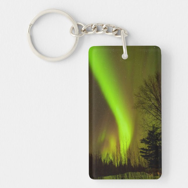 USA, Alaska, Chena Hot Springs. View Of Aurora Key Ring (Front)