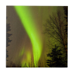 USA, Alaska, Chena Hot Springs. View Of Aurora Tile