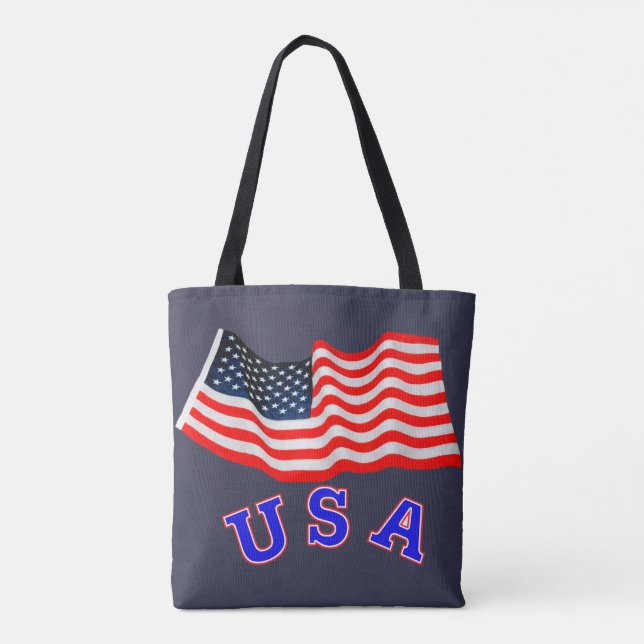 USA All-Over-Print Tote Bag, Medium Bag (Back)