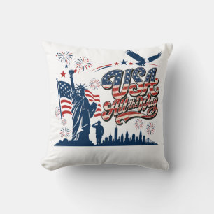 USA All the Way – Patriotic Independence Day Cushion