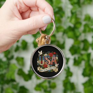 USA America 1776-2026 250 Years Freedom Key Ring