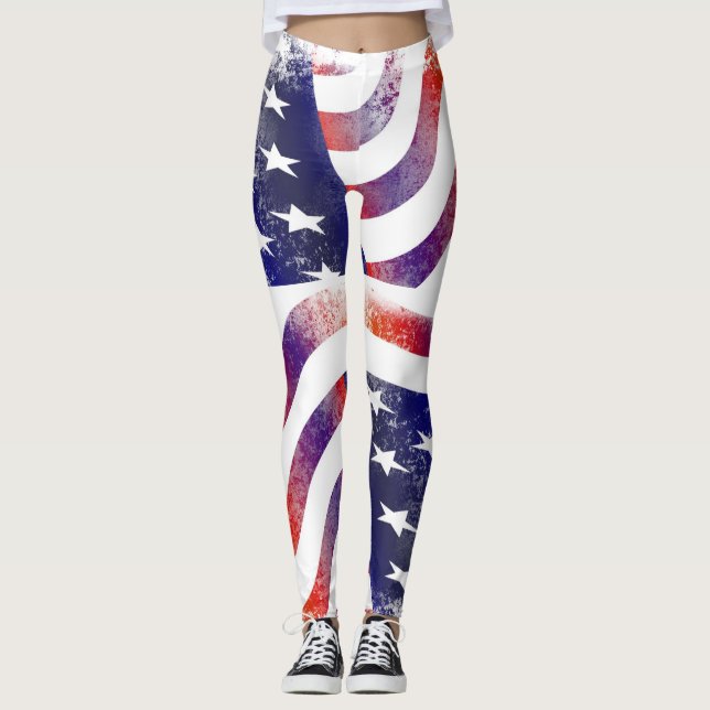 USA America American Flag leggings (Front)
