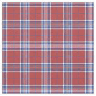 USA America Colours Plaid Tartan Red White Blue Fabric