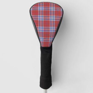 USA America Colours Plaid Tartan Red White Golf Head Cover