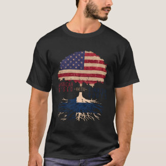 Usa America Finland Flag Roots Pride Half Finnish T-Shirt