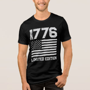 USA America Flag Editable Personalised Custom Text Tri-Blend Shirt