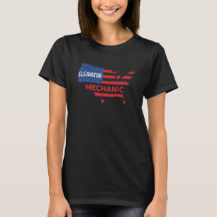 USA America Flag Elevator Mechanic 1 T-Shirt