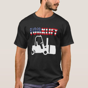USA America Flag Forklift Driver T-Shirt