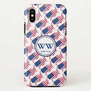 USA America Flag Monogram Abundant Life Christian Case-Mate iPhone Case