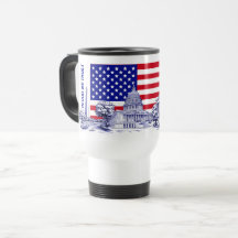 USA America Flag Monument Illustration Souvenir