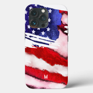 *~* USA America Flag Old Glory Patriot Monogram iPhone 13 Pro Case