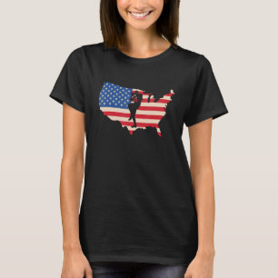 USA America Flag Quarterback Football T-Shirt