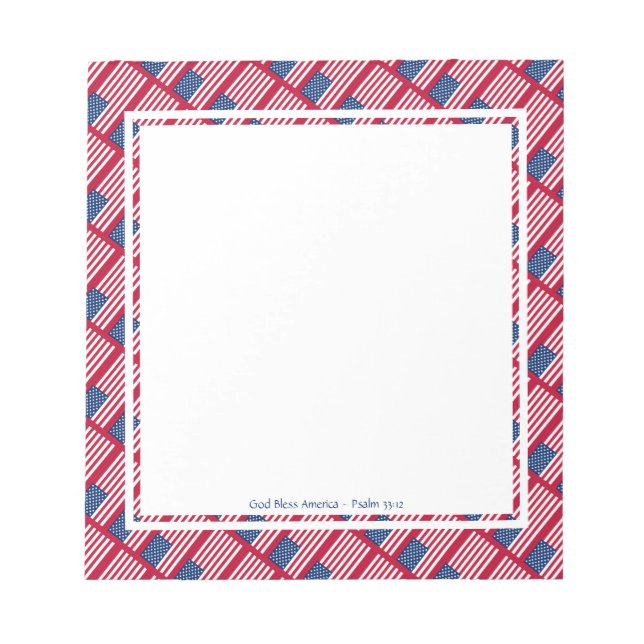 USA AMERICA Patriotic Personalised Notepad (Front)