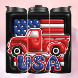 USA America trucj 3d Inflated Effect Tumbler