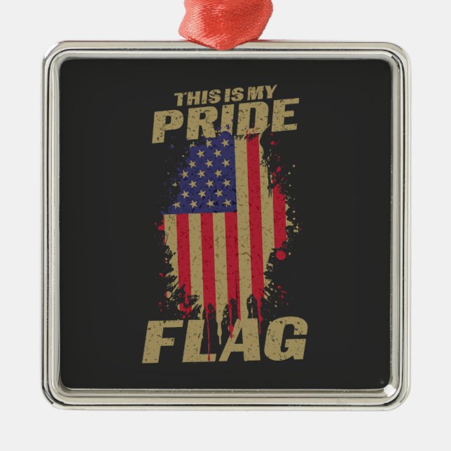 USA American 4th of July Patriotic Pride Flag Metal Tree Decoration (Front)