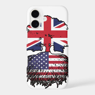 USA American British UK Tree Roots Flag