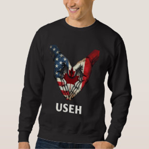 USA American Canadian Canada Heart Flag USEH 1 Sweatshirt