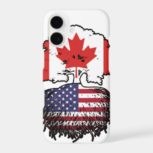 USA American Canadian Canada Tree Roots Flag