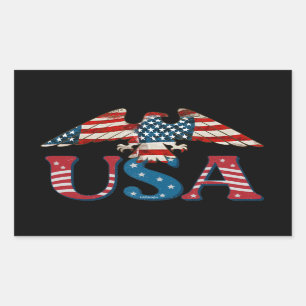 USA AMERICAN EAGLE RECTANGULAR STICKER
