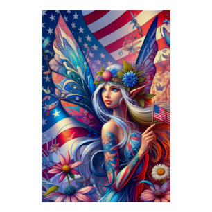 USA American Fairy Poster