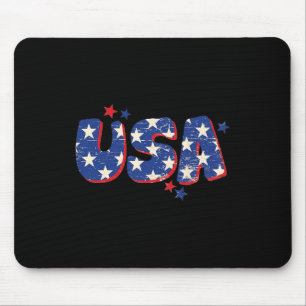 Usa American Flag 4th Of July Men Women Kid Boy Gi Mouse Pad