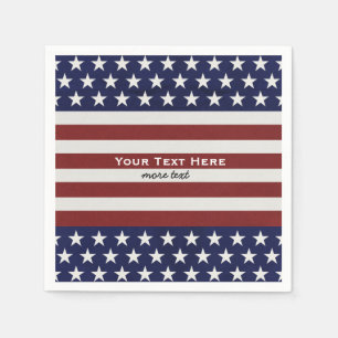 USA American Flag 4th of July Personalised Custom Napkin
