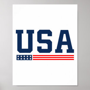 Usa American Flag 4th Of July Proud American Women Poster