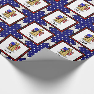 USA American Flag Airedale Terrier Dog - Cute Wrapping Paper