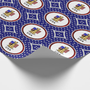 USA American Flag Airedale Terrier Dog - Cute Wrapping Paper