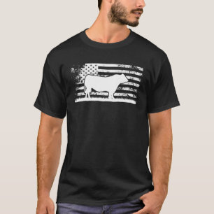 USA American Flag - America Cow Black Angus Ranche T-Shirt