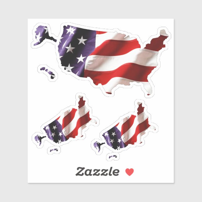 USA - American Flag and Country (Sheet)