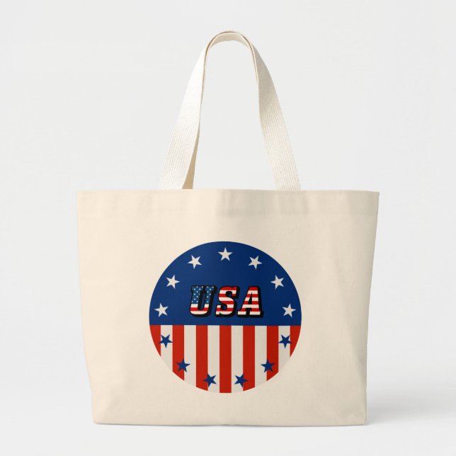 USA - American Flag and Stars in Circle Bag (Front)