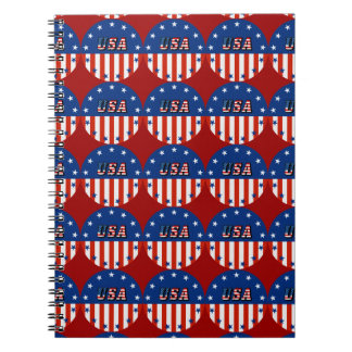 USA - American Flag and Stars in Circle Spiral Notebook