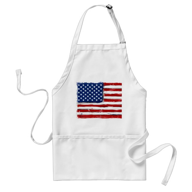 USA American flag apron Memorial Day picnic bbq (Front)