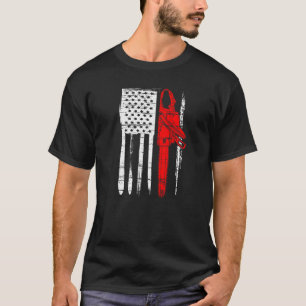 USA American Flag Arborist Chainsaw Lumberjack Log T-Shirt