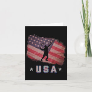 Usa American Flag Badminton Team Stars And Stripes Card