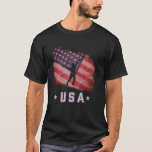 Usa American Flag Badminton Team Stars And Stripes T-Shirt