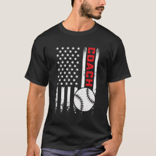 Usa American Flag Baseball Coach Patriotic 4Th Of  T-Shirt