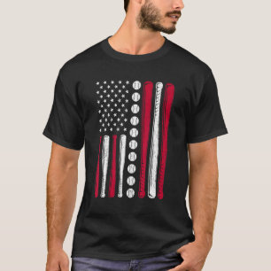 USA American Flag Baseball Patriotic Men Boys 4th  T-Shirt