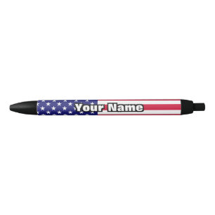 USA American Flag Black Ink Pen