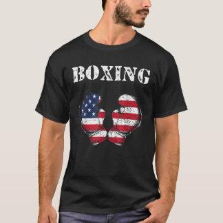 USA American Flag Boxing Gloves 4th of July Patrio T-Shirt