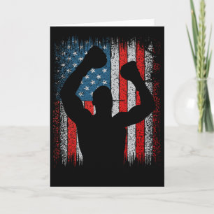 Usa American Flag Boxing Kickboxing Patriotic 4th Card