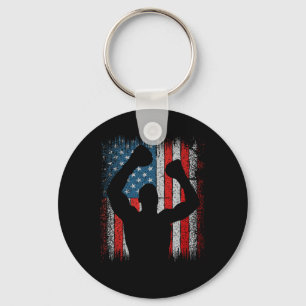 Usa American Flag Boxing Kickboxing Patriotic 4th Key Ring