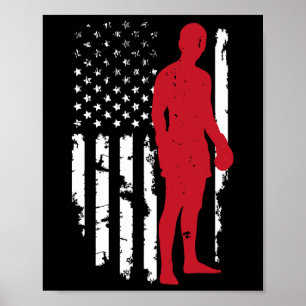 Usa American Flag Boxing Kickboxing Patriotic 4th Poster