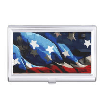 USA American Flag Business Card Holder